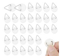 RHQFDM 30 piezas Perchas autoadhesivas para platos 22mm Invisibles Perchas autoadhesivas para platos Plástico Soportes verticales para platos Ganchos autoadhesivos para cuadros（Orbicular,Blanco）