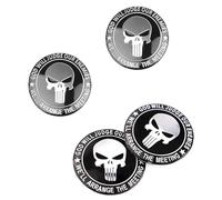 RHQFDM 4 Piezas Pegatina de Esqueleto para la Tapa del Cubo del vehículo Pegatinas Decorativas para Tapas de Hub en automóviles Compatible con la Tapa Central del Hub de 56 mm(Silver)