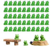 RHQFDM 50 Piezas Mini Ranas de Resina Jardín de Hadas Miniatura Musgo Paisaje Rana Jardín Decoración Mini Rana DIY Ornamento Mini Resina Rana Figurillas Rana Paisaje Decoración Micro Ranas