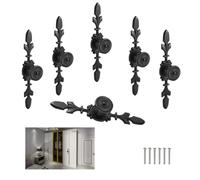 RHQFDM 6 piezas manija puerta retro armario negro manija armario manija cajón estilo retro manija puerta placa trasera práctica manija flores muebles decorativos