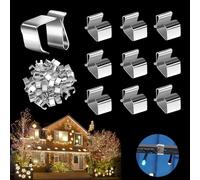 RHQFDM 60 Piezas Ganchos de Canalón Navidad para Canalones Mini Acero Inoxidable Ganchos de Canalón para Luces de Navidad Clips de Sujeción para Luces de Navidad para Lámparas Decorativas de Exterior
