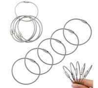 RHQFDM 60 piezas llavero de alambre de cuerda de alambre de acero inoxidable llavero espiral de alambre de acero inoxidable llavero de alambre（silvery）