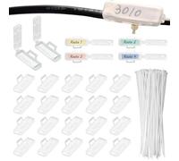 RHQFDM Cajas Identificación Etiquetas Cable 50 Pcs Caja Etiqueta Correa Transparente Etiquetas Cable Reutilizables,Adecuado Para Cables y Cables 10 mm de Diámetro (Con Correa de Nylon Transparente)