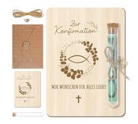 RHQFDM Envases de Madera con Tubos de ensayo, Regalo para confirmación con Sobres, para Bodas, Fiestas de cumpleaños, Fiestas de Juventud, Aniversario de Boda (Hoja de eucalipto)