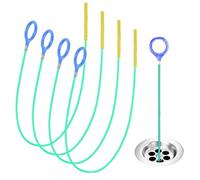 RHQFDM Nuevo Alambre Desatascador Flexible para Tuberías,4 Piezas Profesional Cable Desatascador para Tuberías-0.9m para Desatascar Baño,Cocina y Lavandería(Antirrotura,con Revestimiento de Nailon)