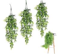 RHQFDM Plantas Artificiales Colgantes 4 Pcs Hojas de Bambú Planta Colgante 83CM Plantas de Plástico Colgantes Hoja de Bambú Artificial Decoración para Balcones Jardines Interior Decoración de Paredes