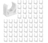 RHQFDM PPR Abrazadera de Tubo 60 Piezas 25mm Tubo Sujetar Hebilla Abrazaderas de Tubo de Plástico Blanco Abrazaderas de Tubo Soporte Fijo para la Fijación de Tuberías de Cocina,Jardín y Piscina