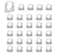 RHQFDM PPR Abrazaderas de Tubo 30 Piezas Abrazaderas de Plástico Blanco 20 mm Agua de Tuberías Fijas Clips Snap Abatible Abrazadera de Tubo único Para Fijar Tuberías en Cocinas,Piscinas,Jardines