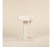 RHRQuality Árbol para Gatos Grandes - Chartreux - 80 cm de Altura - con Poste de sisal Extra Grueso de 20 cm - Cama de Lujo de ⌀60 cm - Color Crema