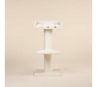 RHRQuality Árbol rascador para Gatos Grandes - Maine Coon Lounge - 120 cm de Altura - con Postes de sisal Extra Gruesos de 20 cm - Color Crema