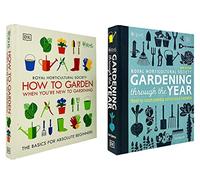 RHS Cómo cultivar un huerto cuando eres nuevo en la jardinería Por la Royal Horticultural Society y RHS Gardening Through the Year Por Ian Spence Conjunto de colección de 2 libros