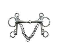 RHUDIE Snaffle Chew de Caballo For Jinete De Hierro For Soldar Broca For Caballos Broca For Caballo De Acero Inoxidable con Doble Articulación con Accesorios For Conector con Cadena(135MM)
