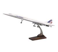 RHUIMEI Para 1/125 50 cm, luz LED con ruedas activada por voz, Air France British Airways Concorde, modelo de simulación, colección de aviones de pasajeros, adornos exquisitos