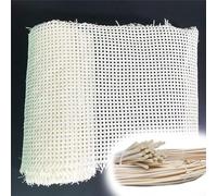 RHUIRKF Cinta de Tela Caña Ratán, 80cm de Ancho Natural Ratán Rollo para Muebles, Rollo de Correas de Ratán Material Hoja de Malla Abierta para Silla Gabinete Bricolaje Blanco(40x500cm)