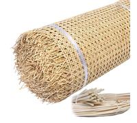 RHUIRKF Rollo de Correas de Ratán, 50cm de Ancho Natural Ratán Rollo para Muebles, Cinta de Tela Caña Ratán Material Hoja de Malla Abierta para Silla Gabinete Bricolaje(40x200cm)