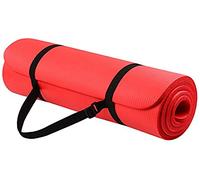 RHUMELL GoYoga Esterilla de yoga multiusos de 1/2 pulgadas, extra gruesa, de alta densidad, antidesgarros, con correa de transporte, Rojo