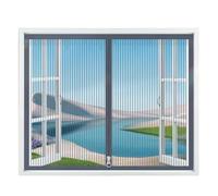 RHVOVNVOM 1 Unidad de mosquitera Malla Diamante Estilo Cremallera 100-130cm Ancho, Cortina Puerta, Ventana Pantalla a Prueba física, se Pueden Usar Varios tamaños(Grey-Width 120cm,Height110cm)