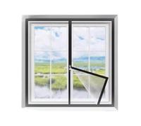 RHVOVNVOM Cortina de Puerta con Borde Negro, Malla Blanca antimosquitos for Ventana, Estilo Apertura Cremallera, Varios tamaños, gla Invisible Fina, 1 ud(80x120cm)