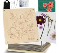 Rhykoka Prensa de flores extra grande, 10 capas, 28 x 28 cm, kit de prensado de flores de madera para adultos, con estuche, regalo para amantes del bricolaje y la artesanía (madera)