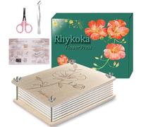 Rhykoka Prensa de flores profesional, 8 capas de 16 x 21 cm, kit de prensa de flores de madera para niños y adultos con instrucciones claras, bonito regalo para los amantes de las flores secas (madera