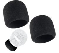 RhymKawa Cápsula de micrófono interior de espuma para parabrisas de repuesto para Beta58 SM58 y micrófono universal, repuesto interior de rejilla de cabeza, paquete de 2, color negro