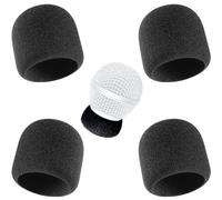 RhymKawa Cápsula de micrófono interior de espuma para parabrisas de repuesto para Beta58 SM58 y micrófono universal, repuesto interior de rejilla de cabeza, paquete de 4, color negro