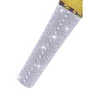 RhymKawa Funda de micrófono de cristal con purpurina, para micrófono universal con cable SM58LC, repuesto de cubierta Beta 58a, diamantes de imitación brillantes en viajes de fiesta de boda y