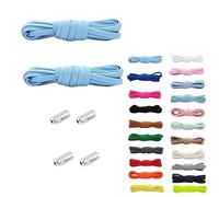 Rhys 2 Juegos Cordones Elásticos Sin Nudo con Hebilla Metal, Cordones Deportivos Ajustables, No es Necesario Atar Cordones de Zapatos, 100cm, para Adultos Niños (Azul Cielo)