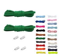 Rhys 2 Juegos Cordones Elásticos Sin Nudo con Hebilla Metal, Cordones Deportivos Ajustables, No es Necesario Atar Cordones de Zapatos, 100cm, para Adultos Niños (Verde)