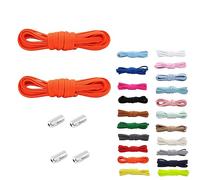 Rhys 2 Juegos Cordones Elásticos Sin Nudo con Hebilla Metal, Cordones Deportivos Ajustables, No es Necesario Atar Cordones de Zapatos, 100cm, para Adultos Niños (Naranja)
