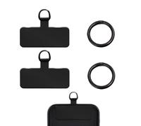 Rhys 2 Piezas Teléfono Parche de Cordón para Teléfono Multifuncional Accesorio de Cordón Metal Parches de for Safety Drop Protection Compatible con la mayoría de smartphones (Negro)