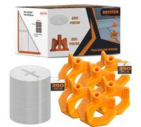 RHYSTER® 250 Cuadrantes & 250 Protectores Reutilizables - Compatibles con Todos los Clips RHYSTER (2 mm, 3 mm, 5 mm) | Sistema Nivelador de Baldosas Profesional | Instalación Rápida y Precisa