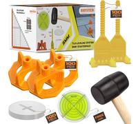 RHYSTER® Kit de crucetas autonivelantes de 5 mm - Starter Pack - 302 Unidades | 100 Clips + 100 cuadrantes + 100 Protecciones + mazo + Nivel de Burbuja Incluido | Colocación fácil y precisa