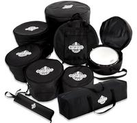 Rhythm Bytes Juego de 9 bolsas de batería acolchadas para el kit completo de batería. Incluye bolsas para Tom de 10 pulgadas, Tom de 12 pulgadas, Tom de 13 pulgadas, Tom de 16 pulgadas, Snare de 14