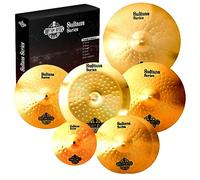 Rhythm Bytes Juego de platillos para tambores. El paquete de 7 platillos de la serie Sultans incluye sombrero alto de 14 pulgadas, choque de 16 pulgadas, choque de 18 pulgadas, paseo de 20 pulgadas,