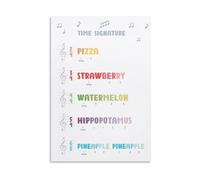 Rhythm Chart Time Signatures Poster Music Theory Educational Decor for Classroom Wall Band Room Teachers Aid Student Learning Reference(Framed,08X12inch(20X30cm))