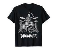 Rhythm Skeleton Drummer Vintage Rock and Roll Arte Gráfico Camiseta