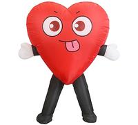RHYTHMARTS Disfraz hinchable Corazón de Amor Rojo Disfraces Hinchables Rojos Disfraz de Mascota Adulto San para Valentín