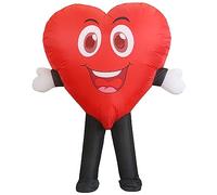 RHYTHMARTS Disfraz hinchable Corazón de Amor Rojo Disfraces Hinchables Rojos Disfraz de Mascota Adulto San para Valentín