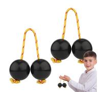 Rhythmic Ball Kashaka Instrument, African Shaker, ABS, 2 Pair Hand Percussion Balls, Music Egg Double Gourd Shakers for Parties, Weddings, Shows, Traditional Sound, Rhythm Toys, 5cm
