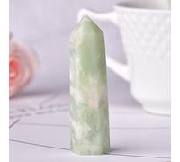 RIAAJ 1PC Piedras Naturales Punto de Cristal Torre Amatista Cuarzo Rosa Piedra curativa Mineral de energía Mineral Adornos para el hogar-Jade Verde Claro, 70-80 mm