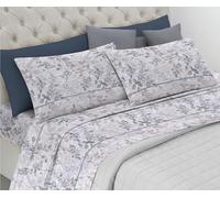 Riad Arredo Lara Petrolio, Juego de sábanas de franela 100% cálido algodón antipunalinas - Juego de sábanas suaves - Made in Italy (Lara Petrolio, matrimonial)