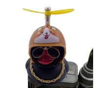 Riaisttd Accesorios para coche de pato, adorno de pato pequeño, adorno de pato para coche, accesorio para salpicadero, pato con sombrero de hélice, decoración de coche para el hogar, bicicleta