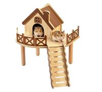 Riaisttd Activity Hub, Wooden Hamster Playground Habitat, 9,84 x 10,24 pulgadas Pine Construct Adventure Maze with Multi Level Tunnel Climb System, Exercise Enclosure for Chinchilla Gerbil Small
