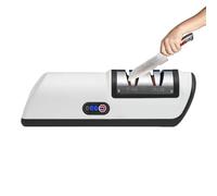 Riaisttd Afilador para cúter - Afilador para tijeras de tres, herramientas automáticas para afilar cortador recargable vía USB - Para pulir de cocina para trabajo jardín para ancianos y adultos