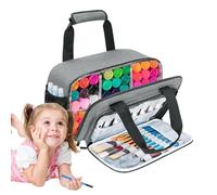 Riaisttd Art Supply Bag, Craft Storage Organizer, Multi-Pocket Carry Tote 22x35.5x18 cm, Large Capacity Design, Durable Fabric Build, Paint Brushes Scrapbooking Drawing Supplies Use