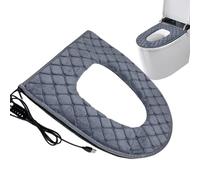 Riaisttd Asiento de inodoro con calefacción, calentador ajustable a 5 niveles, revestimiento de asiento de inodoro con temporizador, diseño con enchufe para frío por la mañana, asistencia para