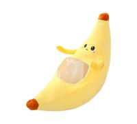 Riaisttd Banana Hat, Plush Fruit Cosplay Hat, Cute Novelty Dress-Up Photo Prop 56 x 25 cm/22.05 x 9.84 inches, for Halloween Cosplay Party, Quirky Picture Booth Accessory