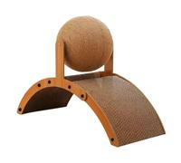 Riaisttd Bola rascador | Juguete giratorio de sisal natural con base ondulada, rascador para gatos, para ambientes interiores, apartamento, casa, dormitorio, salón, exterior, patio y balcón