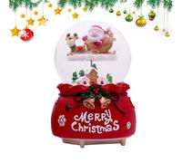 Riaisttd Bolas de nieve navideñas con caja de música,linternas bolas de nieve de Navidad,Caja de música de Papá montando un impulso - Bola de pilas, caja de Navidad iluminada por LED